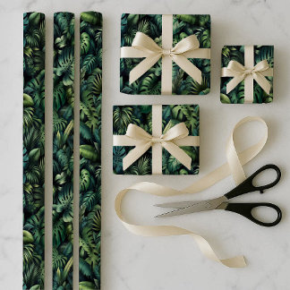 Tropical Monstera Botanical Green Wrapping Bundle Paper Sheets
