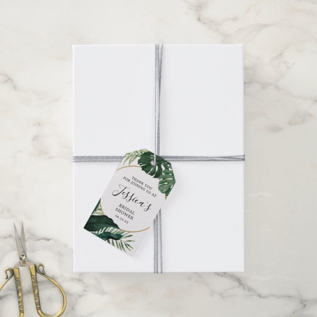 Tropical Monstera Bridal Shower Favor Tag (With Twine)