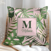 Tropical Monstera Custom Name and Initial