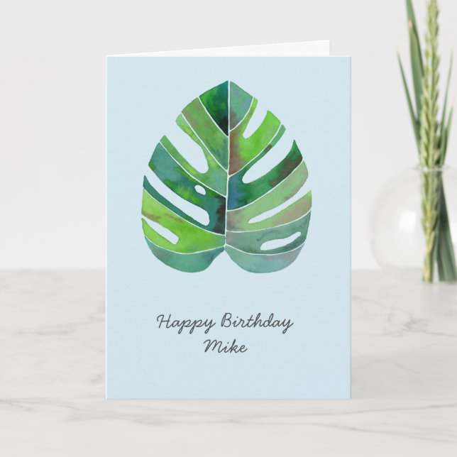 Tropical Monstera customizable  Card (Front)