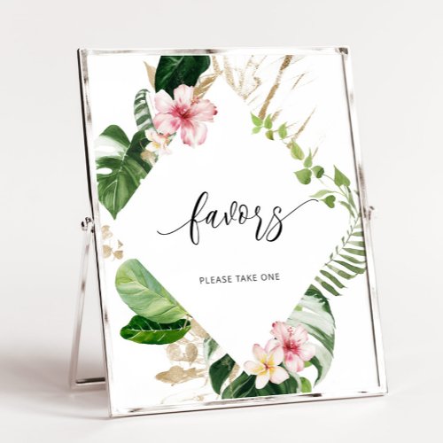 Tropical monstera favors please take one poster