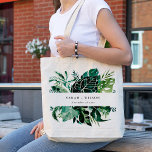 Tropical Monstera Green Foliage Leafy Wedding Tote Bag<br><div class="desc">If you need any further customisation please feel free to message me on yellowfebstudio@gmail.com.</div>