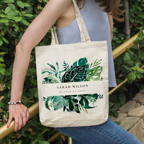 Tropical Monstera Green Foliage Mother Of Bride Tote Bag