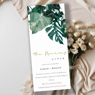 Tropical Monstera Green Foliage The Morning After Invitation