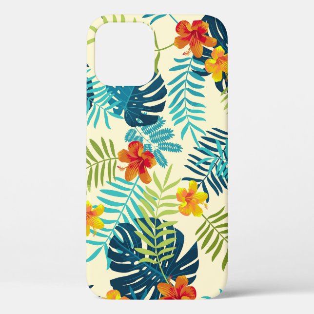 Tropical Monstera Hibiscus Summer Pattern Case-Mate iPhone Case (Back)