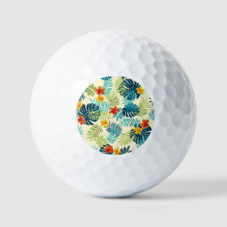 Tropical Monstera Hibiscus Summer Pattern Golf Balls