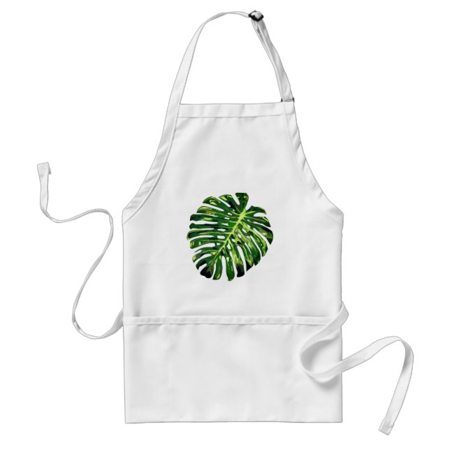 Tropical Monstera Leaf Adult Apron (Front)