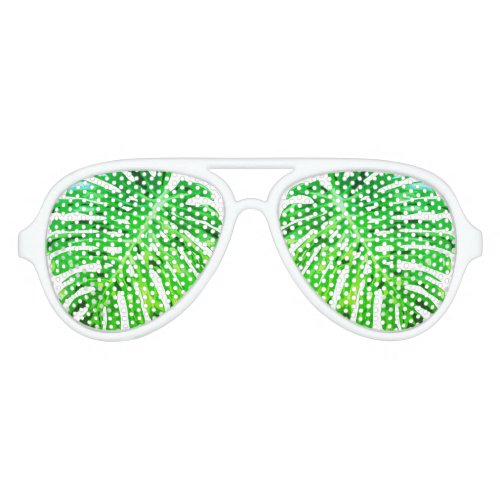 Tropical Monstera Leaf Aviator Sunglasses