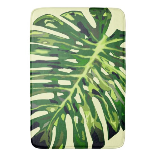 Tropical Monstera Leaf Bath Mat