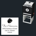 Tropical Monstera Leaf Botanical Family Address Self-inking Stamp<br><div class="desc">Send a greeting card with a customized tropical monstera leaf return address ink stamp label. This return address label is personalizable with your name to send to family,  friends,  and colleagues.</div>