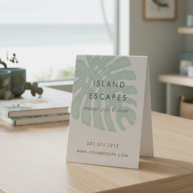 Tropical Monstera Leaf Business Table Tent (Creator Uploaded)