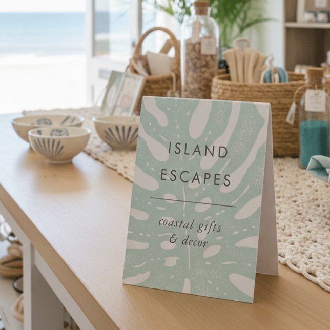 Tropical Monstera Leaf Business Table Tent (Creator Uploaded)