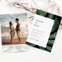 Tropical Monstera Leaf Destination Wedding Photo