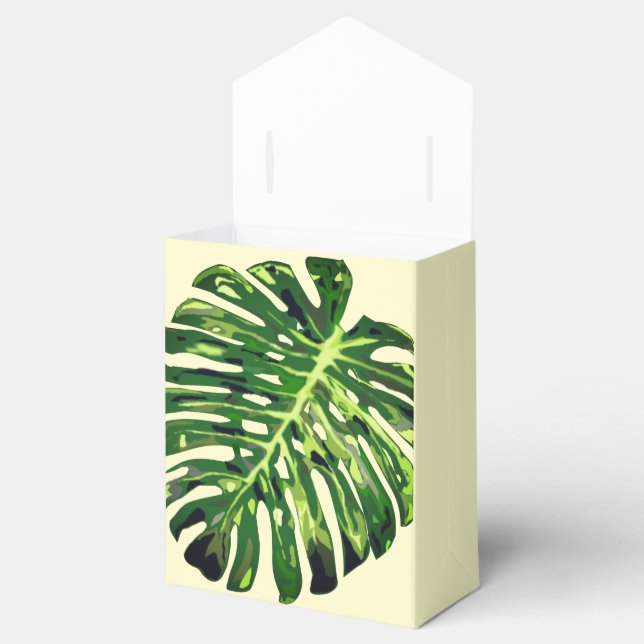 Tropical Monstera Leaf Favor Boxes (Opened)