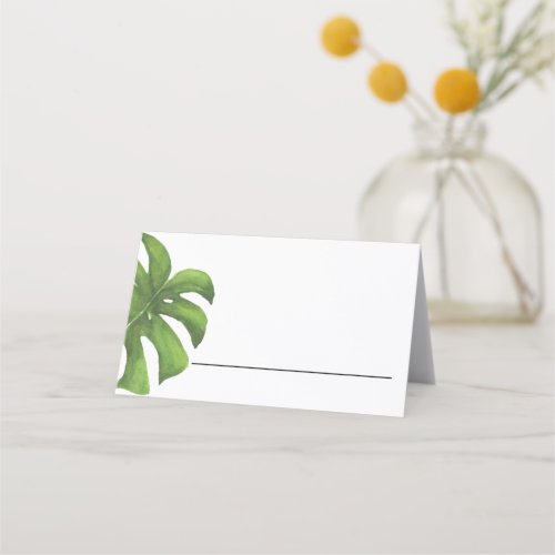 Tropical Monstera Leaf Folded Place Card