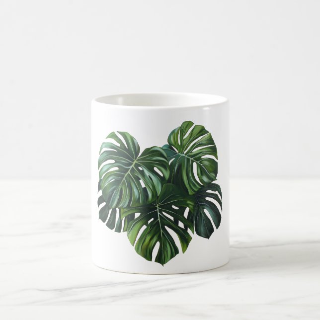 Tropical Monstera Leaf Foliage Mug (Center)