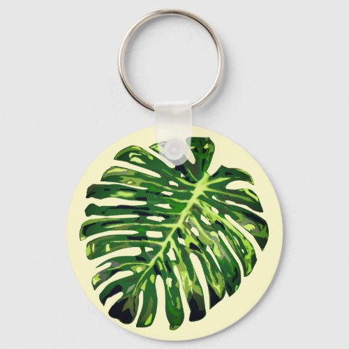 Tropical Monstera Leaf Keychain