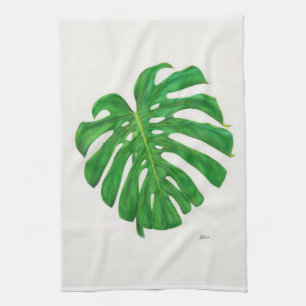 Tropical Monstera Leaf Kitchen Towels