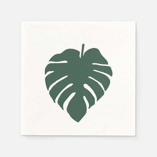 Tropical Monstera Leaf Napkin (Front)