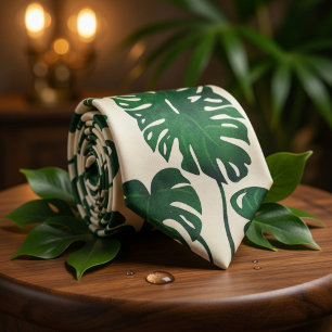 Tropical Monstera Leaf  Neck Tie