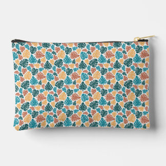 Tropical Monstera Leaf Pattern – Colorful Nature P Accessory Pouch