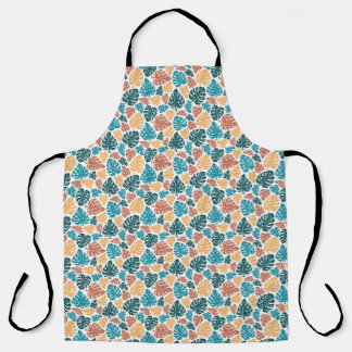 Tropical Monstera Leaf Pattern – Colorful Nature P Apron