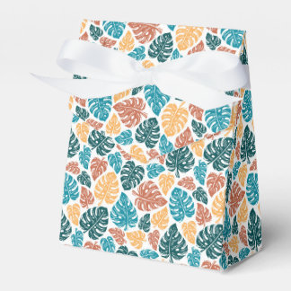 Tropical Monstera Leaf Pattern – Colorful Nature P Favor Boxes