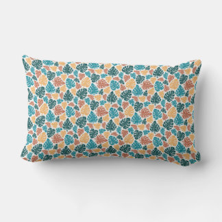 Tropical Monstera Leaf Pattern – Colorful Nature P Lumbar Pillow