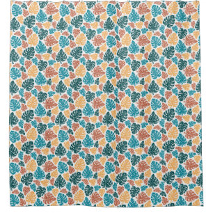 Tropical Monstera Leaf Pattern – Colorful Nature P Shower Curtain