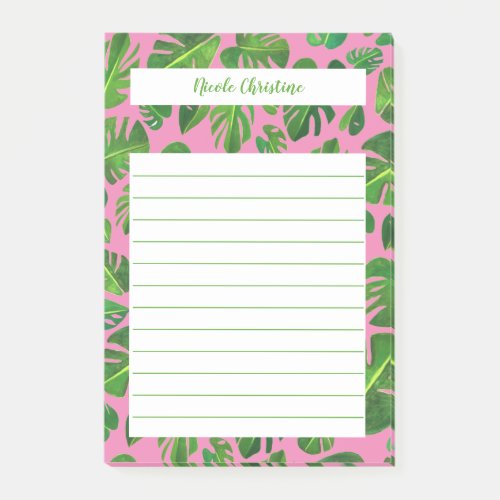Tropical Monstera Leaf Pattern CUSTOMIZED Notepad