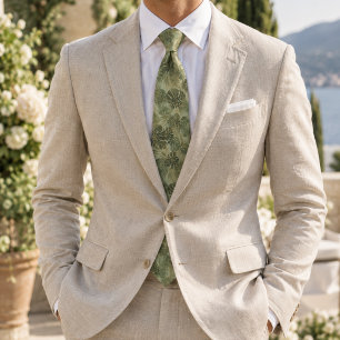 Tropical Monstera Leaf Pattern Neck Tie