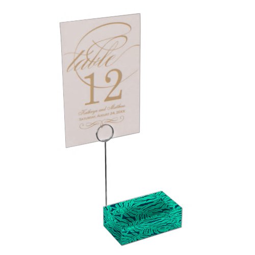 Tropical monstera leaf place card holder