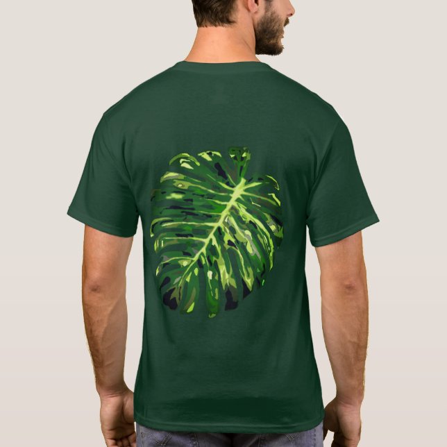 Tropical Monstera Leaf T-Shirt, Men's, Size: Large, Deep Forest