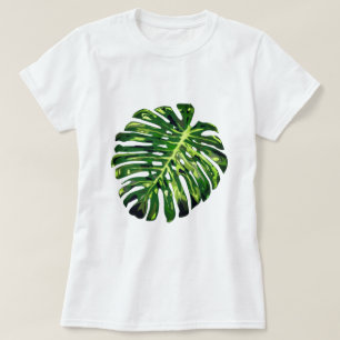 Tropical Monstera Leaf T-Shirt - Summer Vacation