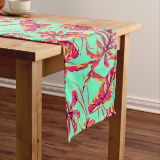 Tropical Monstera Leaf Table Runner