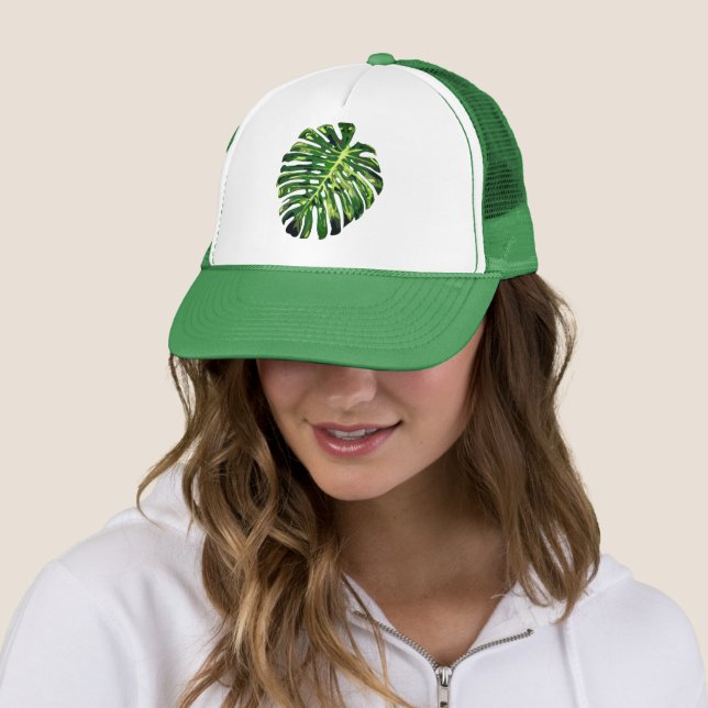 Tropical Monstera Leaf Trucker Hat (In Situ)