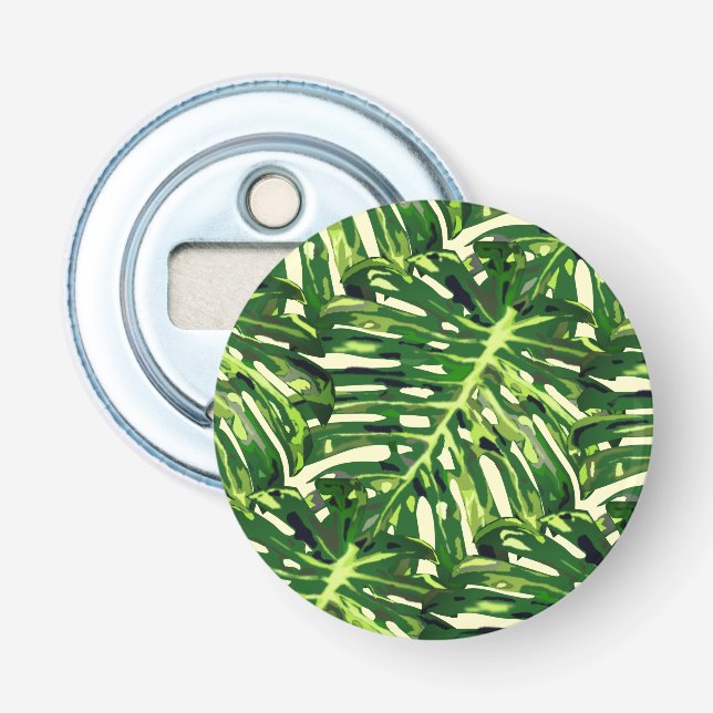 Tropical Monstera Leaves Bottle Opener (Front)