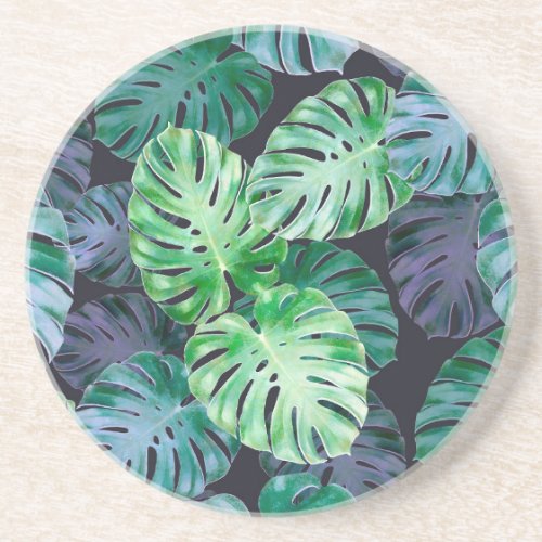 Tropical Monstera Leaves Coaster