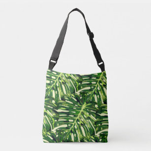Tropical Monstera Leaves Crossbody Bag