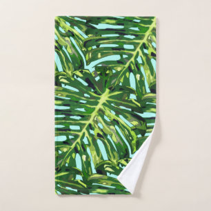 Tropical Monstera Leaves - Exotic Bath Towel Set