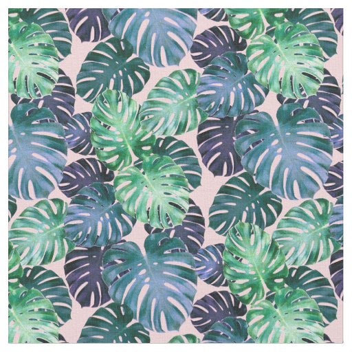 Tropical Monstera Leaves Fabric