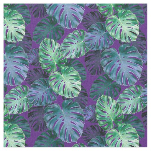 Tropical Monstera Leaves Fabric