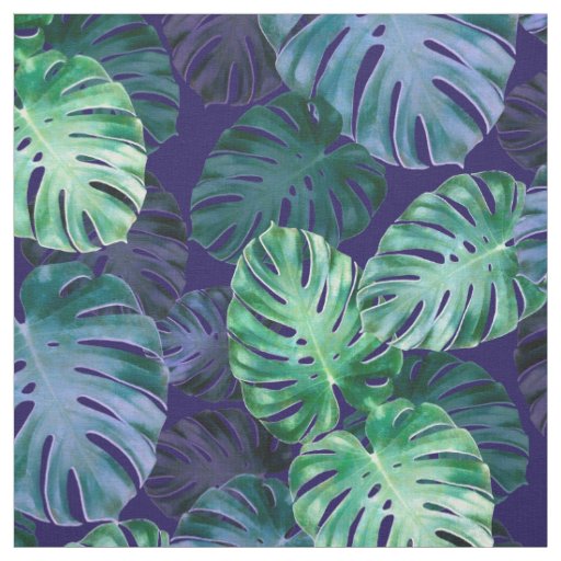 Tropical Monstera Leaves Fabric
