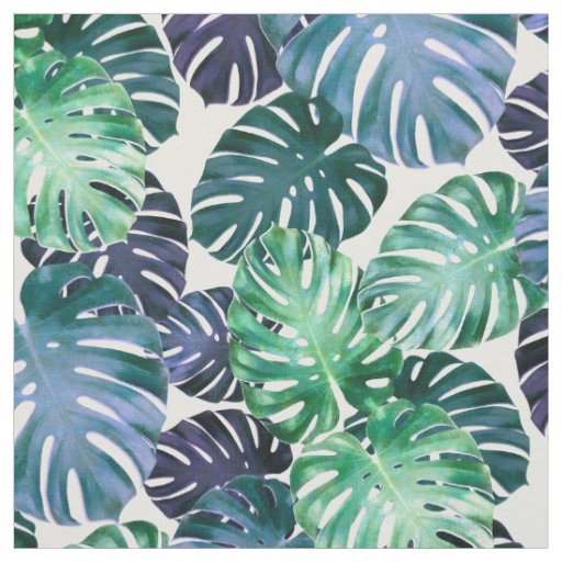 Tropical Monstera Leaves Fabric