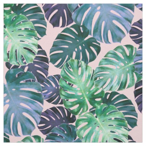 Tropical Monstera Leaves Fabric