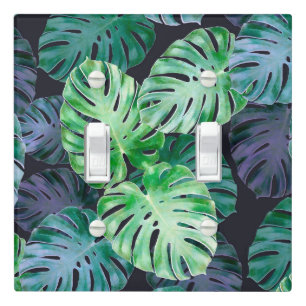 Tropical Monstera Leaves Light Switch Cover