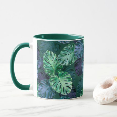 Tropical Monstera Leaves Mug