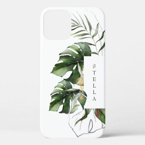 Tropical Monstera Leaves Personalized Case_Mate iP iPhone 12 Pro Case