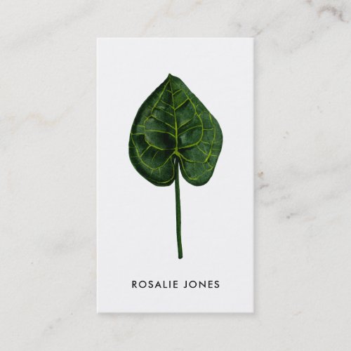 Tropical Monstera Leaves Watercolor Botanical Business Card