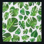 Tropical Monstera Leaves Watercolor Green White Bandana<br><div class="desc">Enjoy this whimsical watercolor monstera leaf pattern with this colorful bandana.
 
 You can always add your own text. Let me know if you'd like something custom made. 
 
 If you buy it,  thank you! Be sure to share a pic on Instagram of it in action and tag me @shoshannahscribbles :)</div>